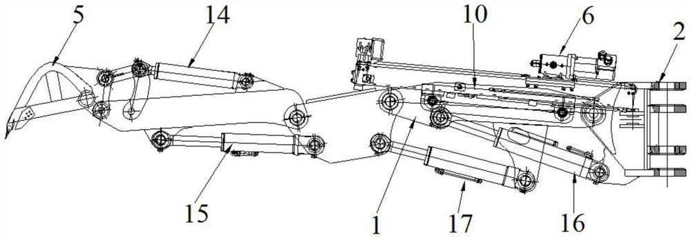 Digging and exploring arm support mechanism