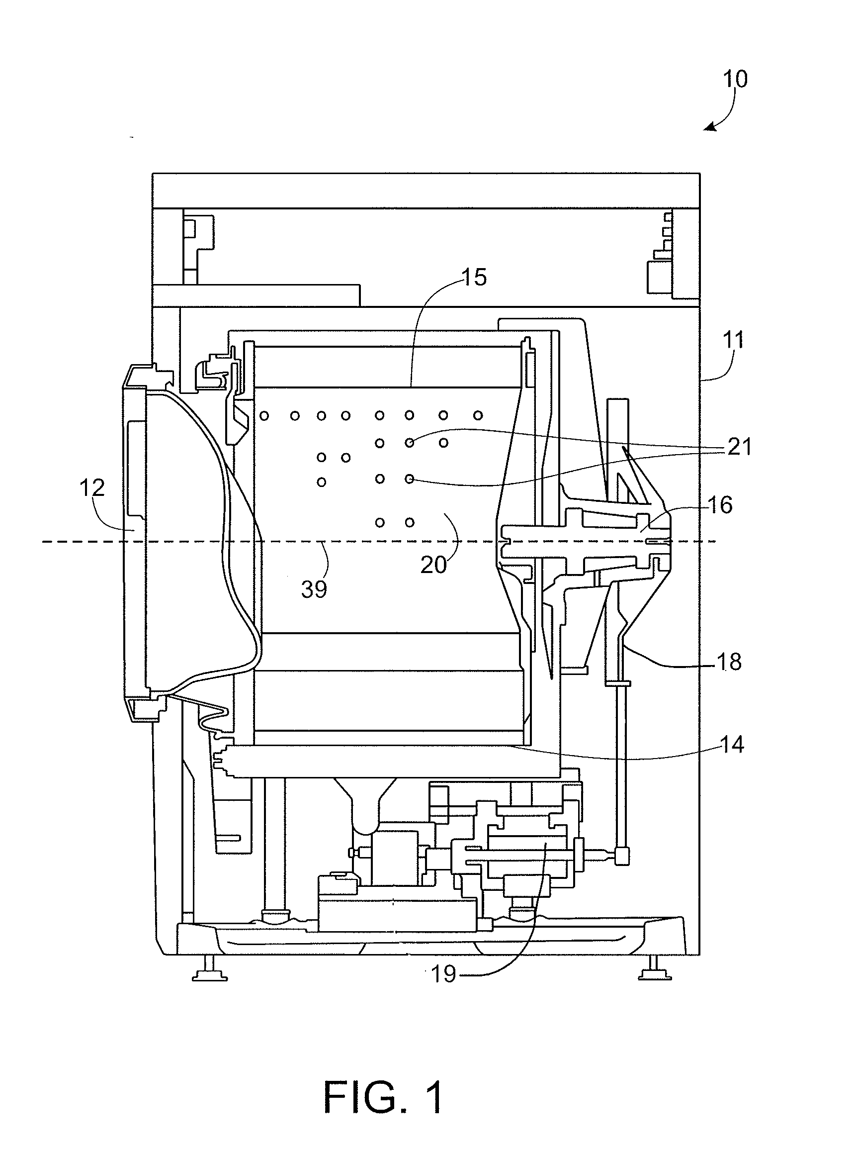 Front loading washer baffle