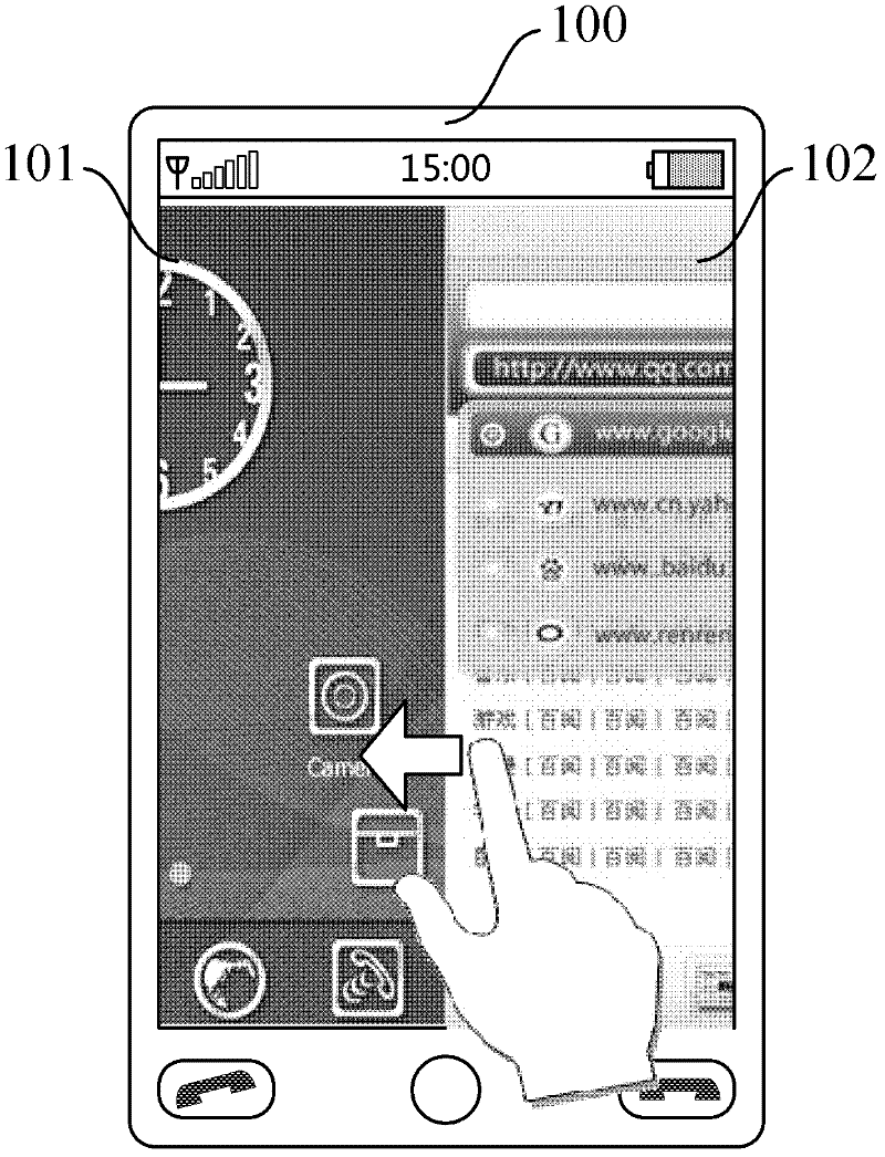 Method for displaying browser interface on mobile equipment