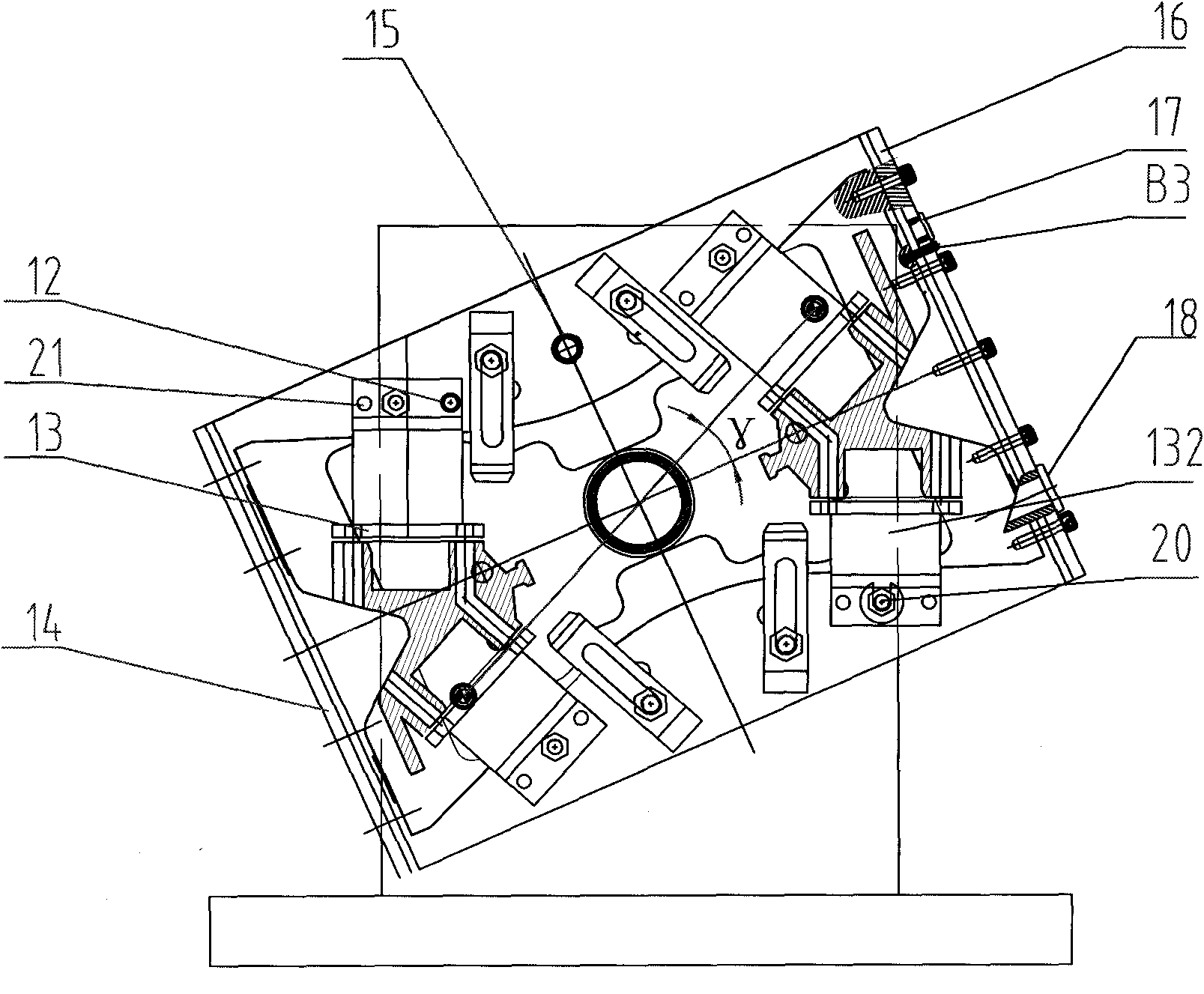 Combined fixture for cast crossbeams