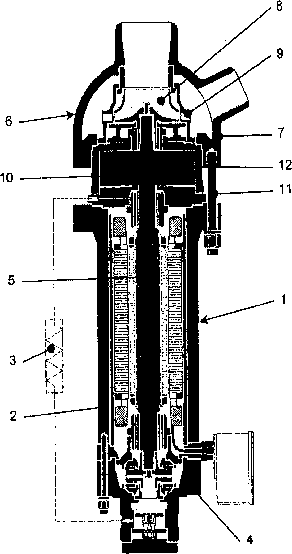 Electric motor having a coaxially associated pump