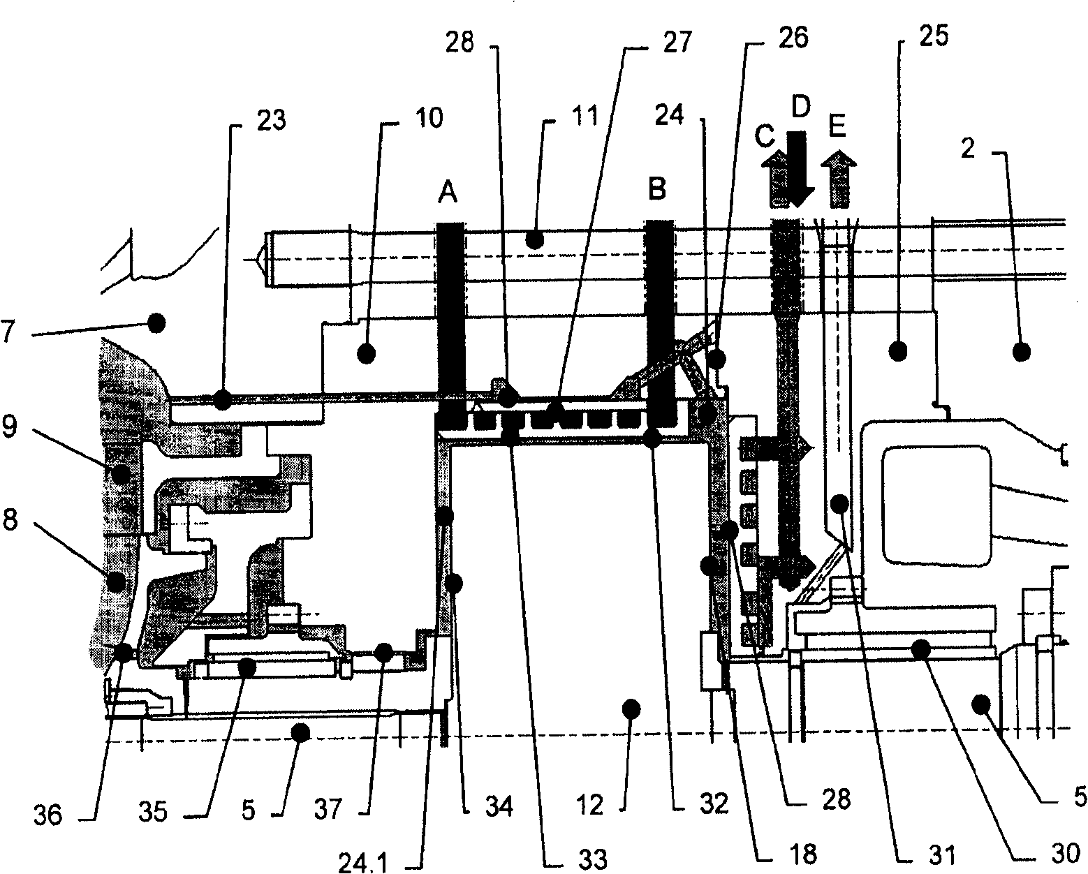 Electric motor having a coaxially associated pump