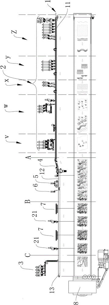 Forming production process for whole-body ceramic polished tile