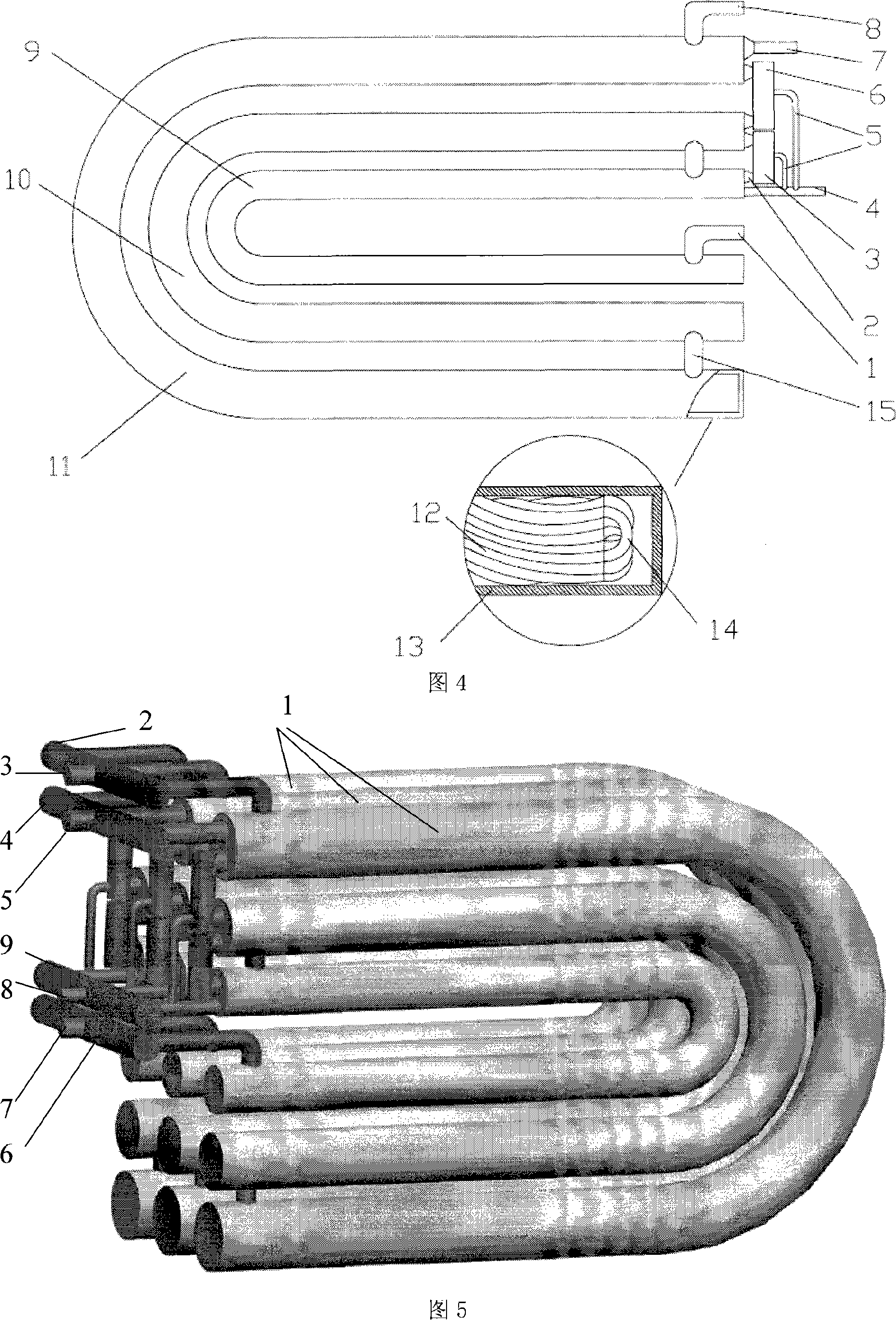 Liquid division type double-pipe condenser