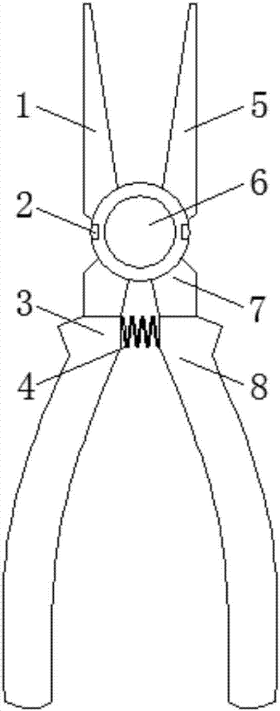 Long nose pliers with adjustable pliers arms