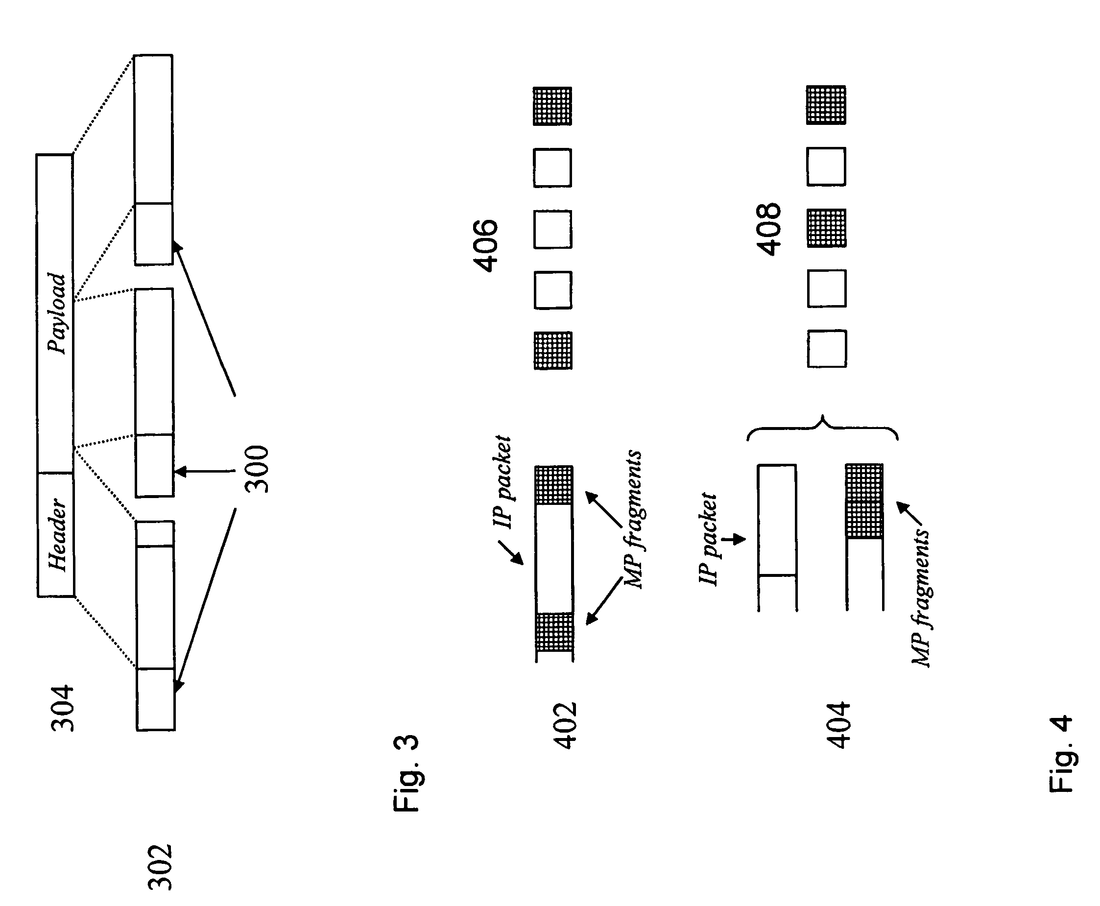 Reducing transmission time for data packets controlled by a link layer protocol comprising a fragmenting/defragmenting capability