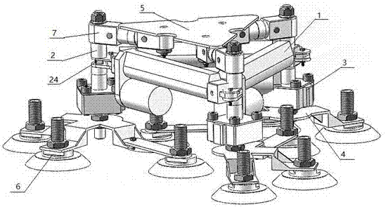 Three-legged wall-climbing robot