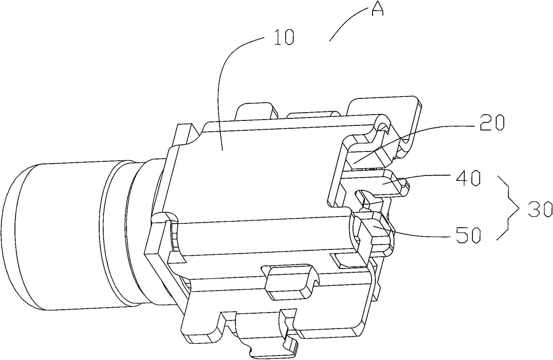 Double-contact coaxial connector with switch