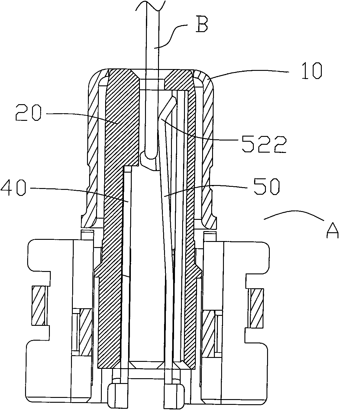 Double-contact coaxial connector with switch