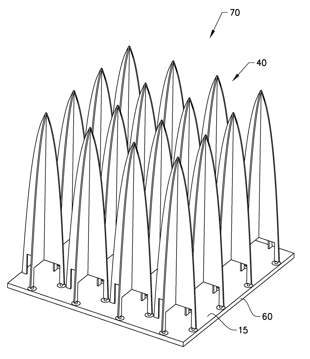 Surface mounted broadband element