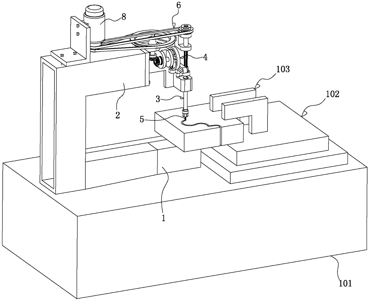 Numerical control solid wood cutting, milling and sawing machine