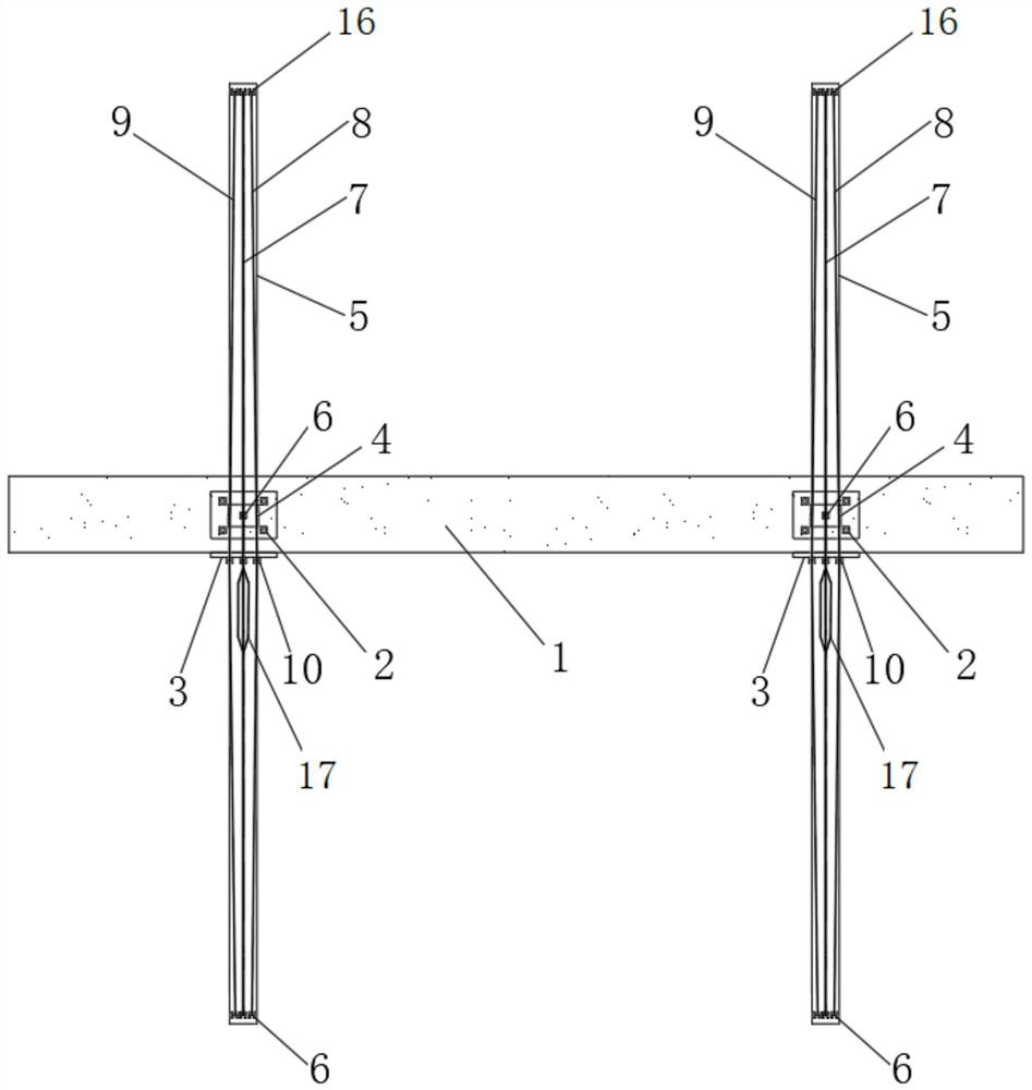 Wall-attached anchoring type hanging basket support and mounting method thereof