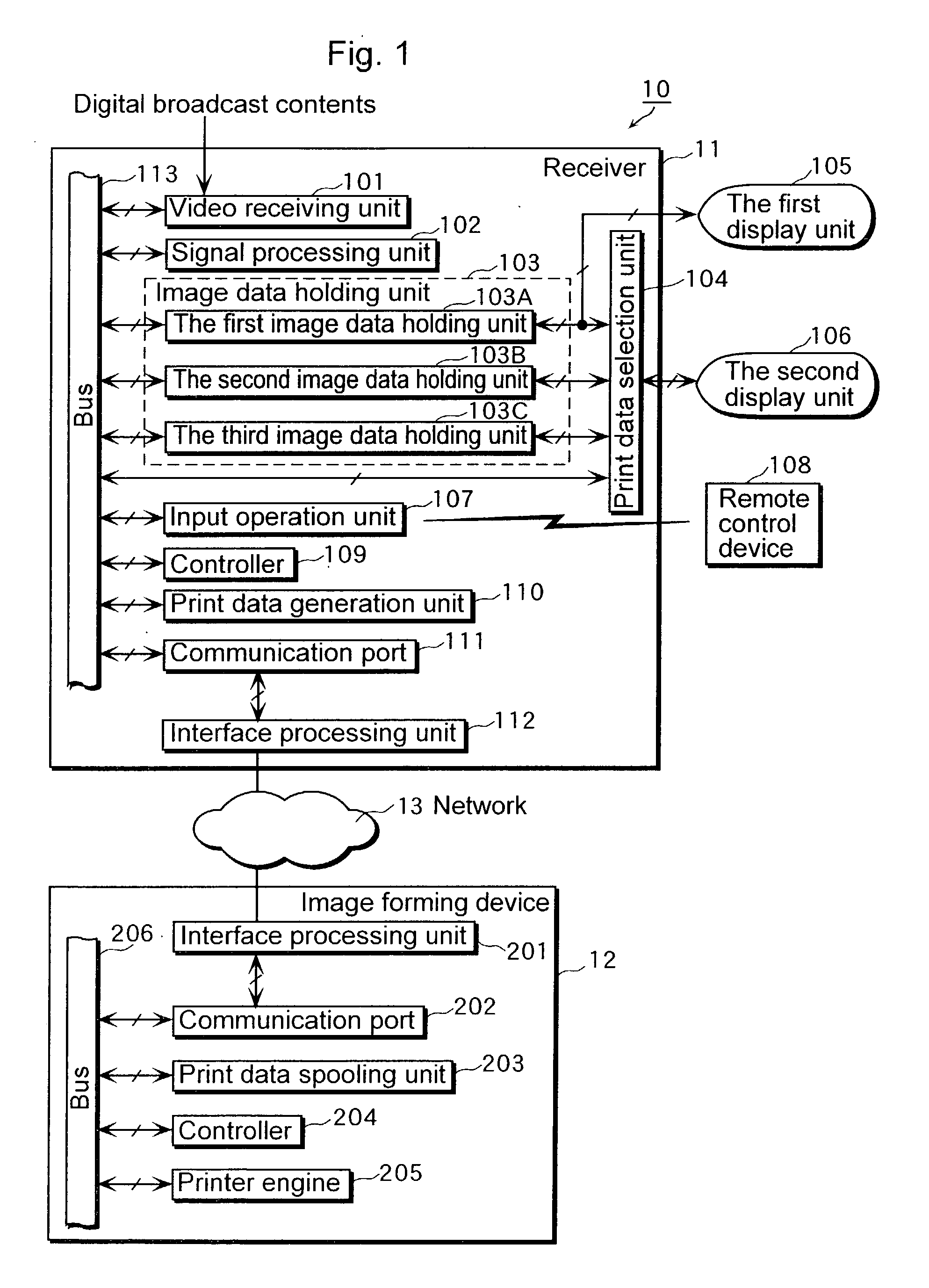 Image output device, image forming device and method for generating video hard copy