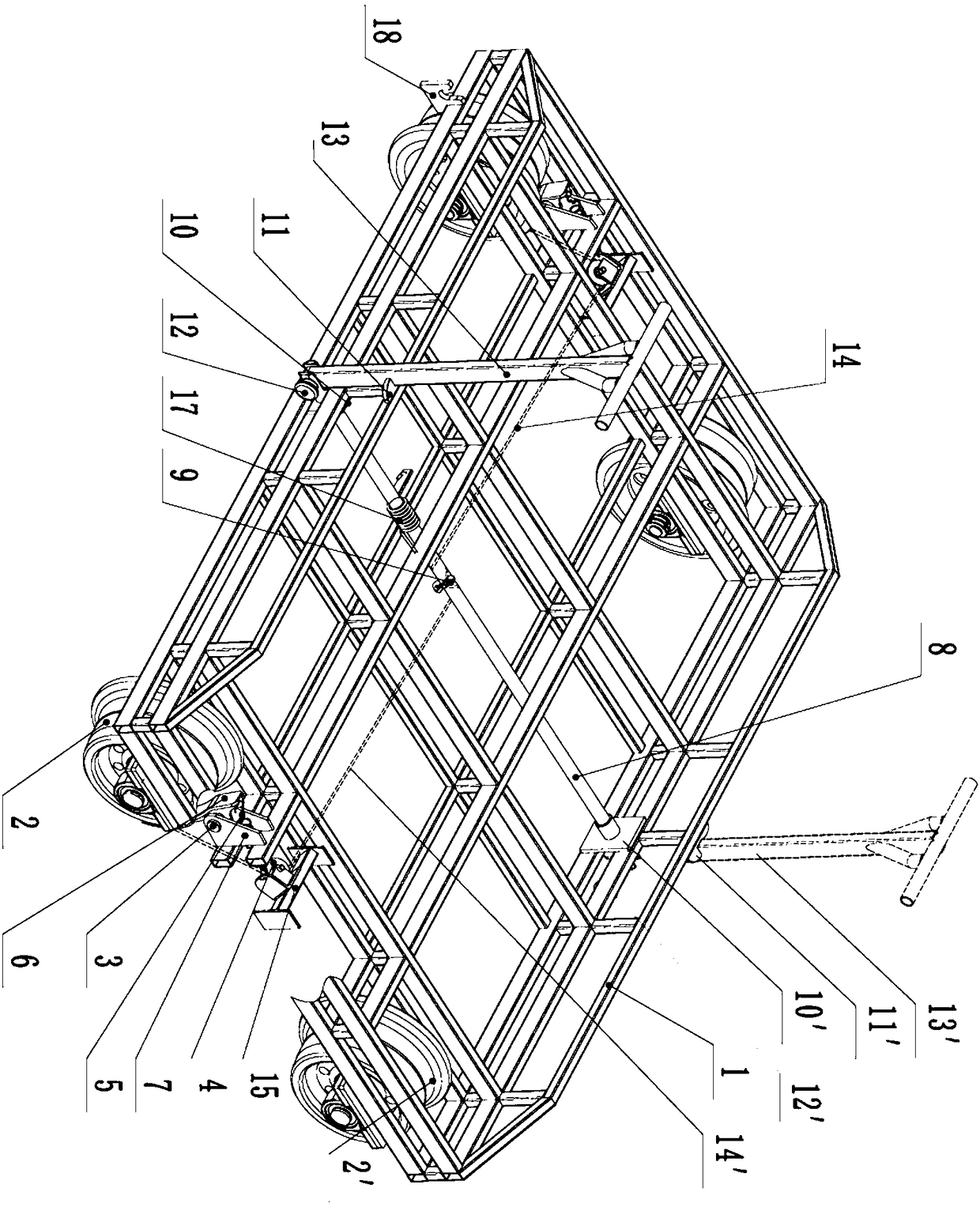 An automatic parking brake type railway track trolley