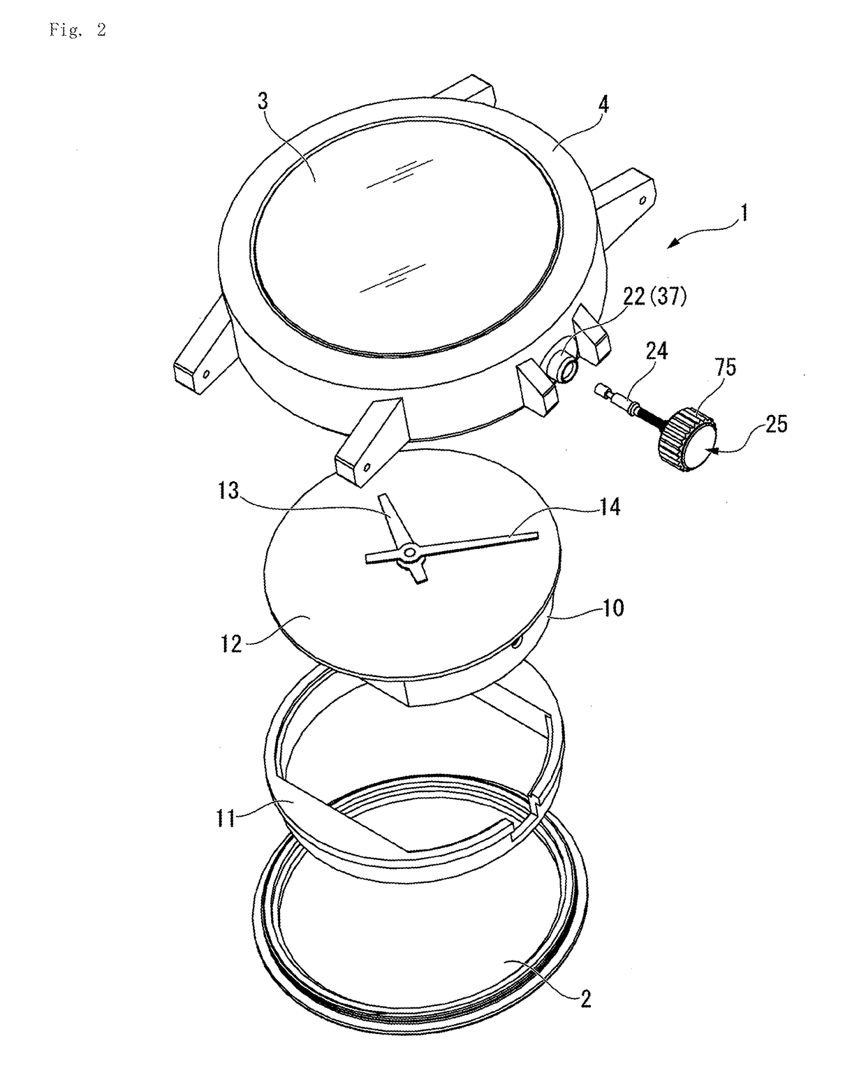 Crown lock mechanism-installed timepiece