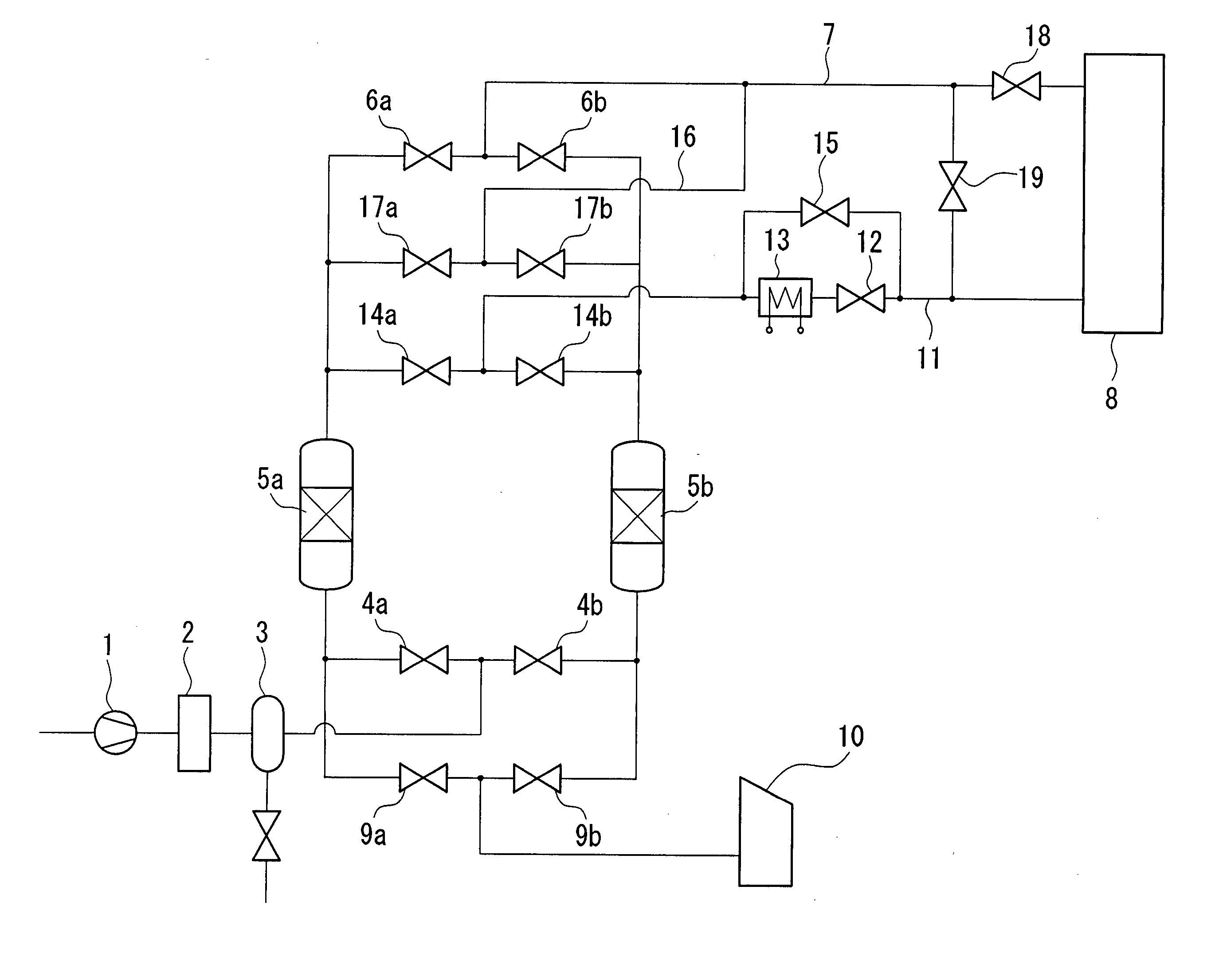 Method of restarting feed air purifier