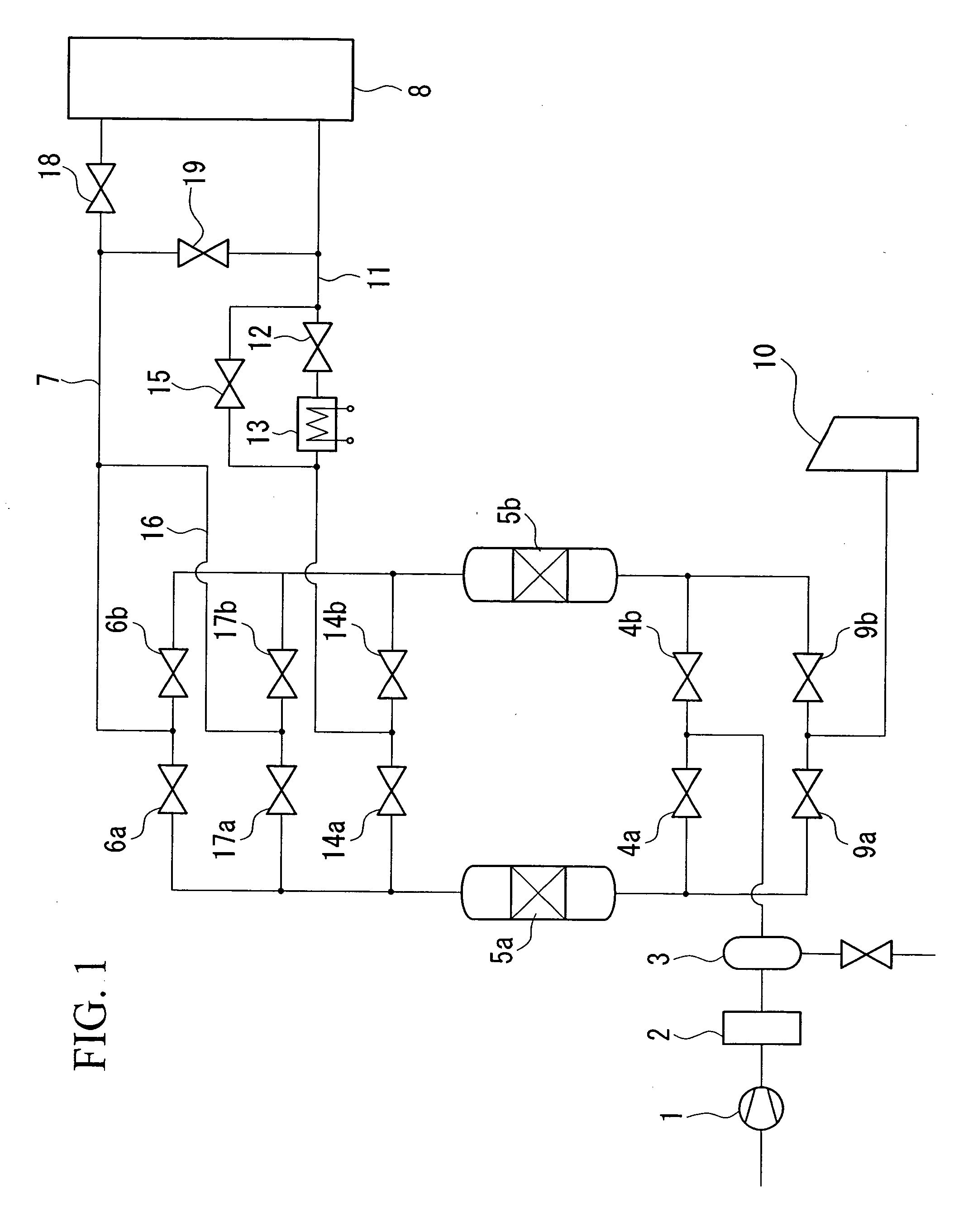 Method of restarting feed air purifier