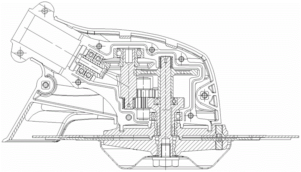 A bearing support structure applied to a double-blade bidirectional rotary lawn mower