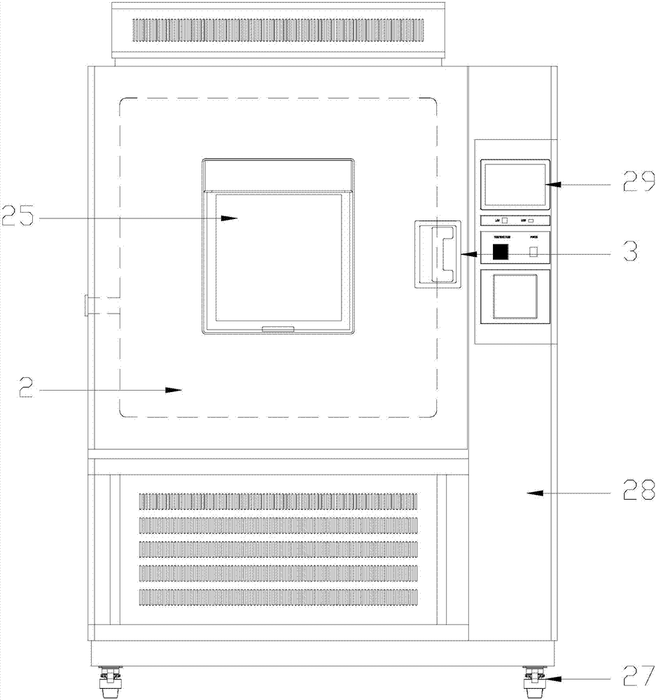 Low-humidity temperature and humidity test tank