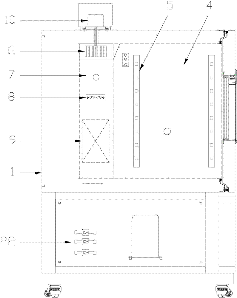 Low-humidity temperature and humidity test tank