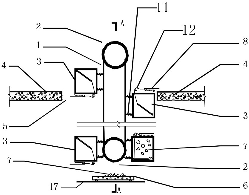 High-altitude automatic downward transporting device for engineering garbage