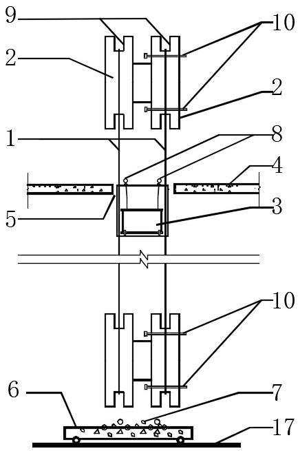 High-altitude automatic downward transporting device for engineering garbage