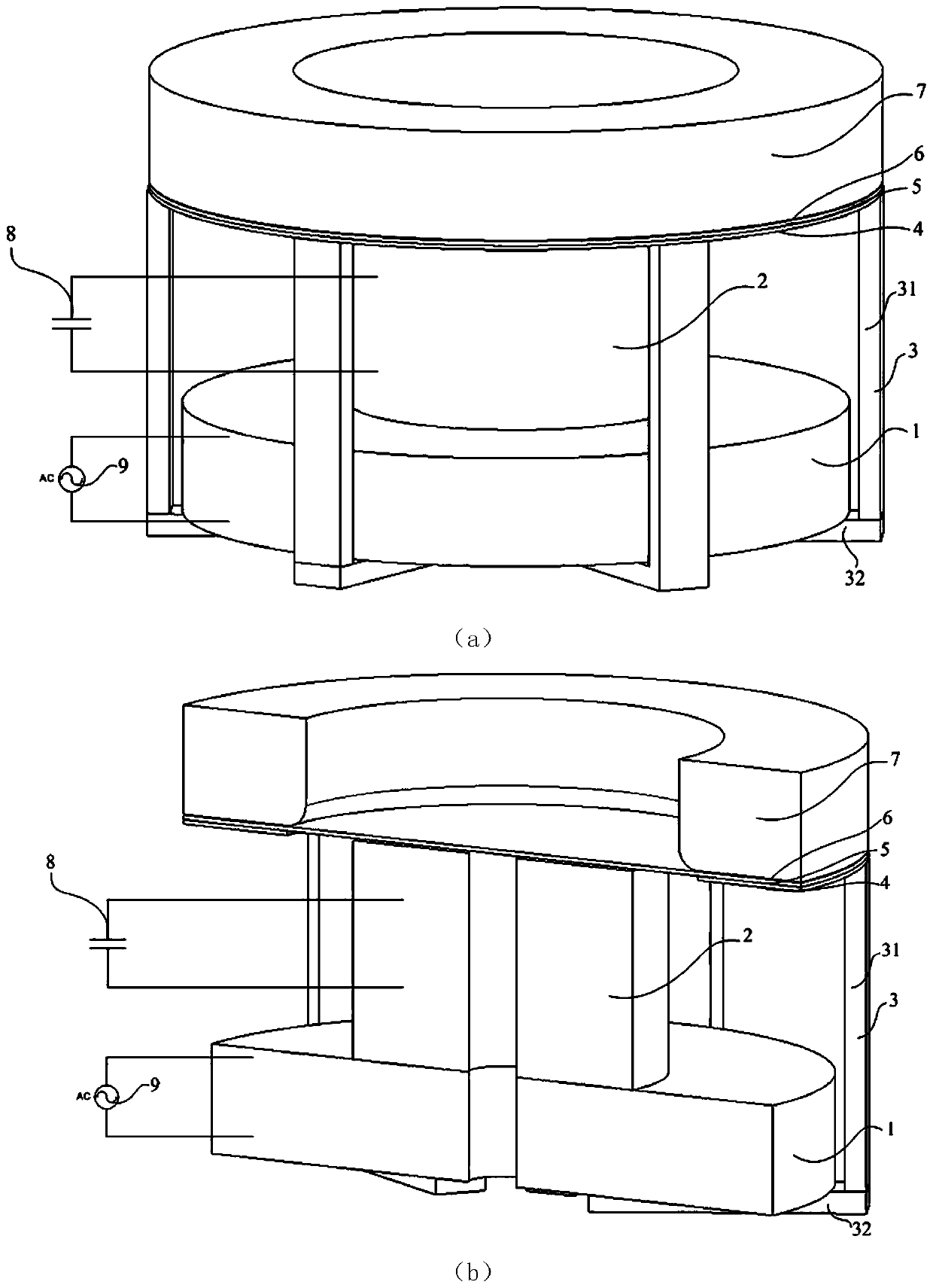 An electromagnetic heating type electromagnetic forming device and method for warm plate