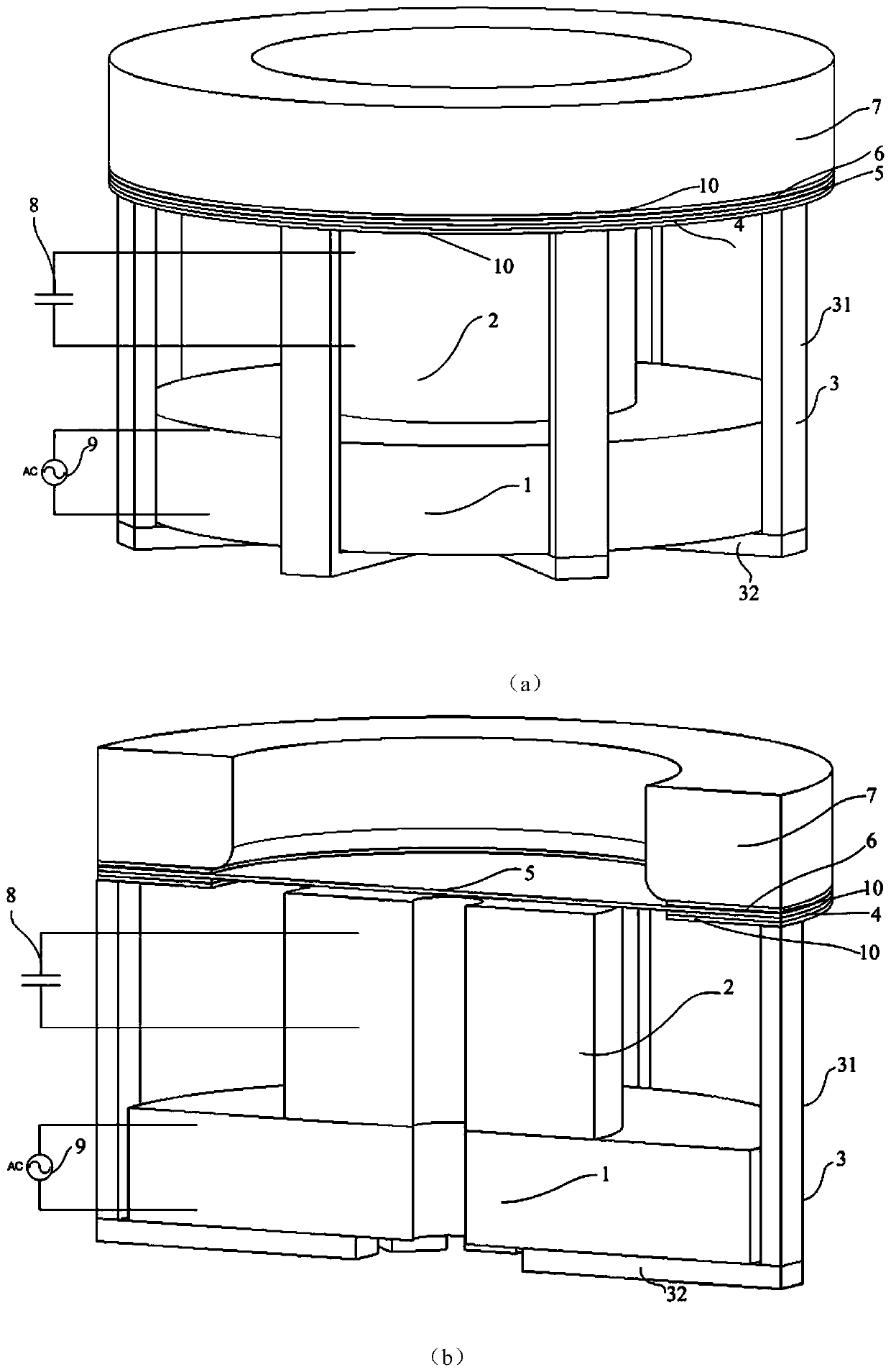 An electromagnetic heating type electromagnetic forming device and method for warm plate