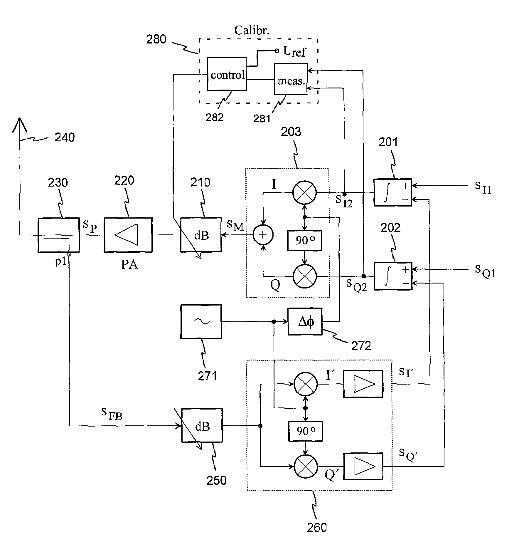 Method for reducing interference in transmitter and transmitter