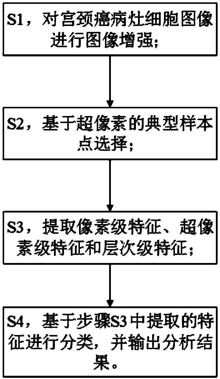 Cervical cancer focus analysis method based on cell image recognition