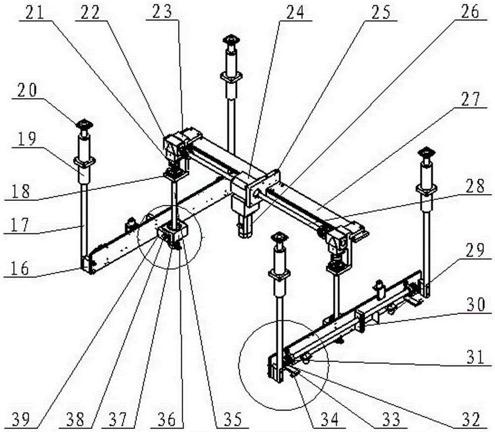 Screen frame lifting device for printing machine