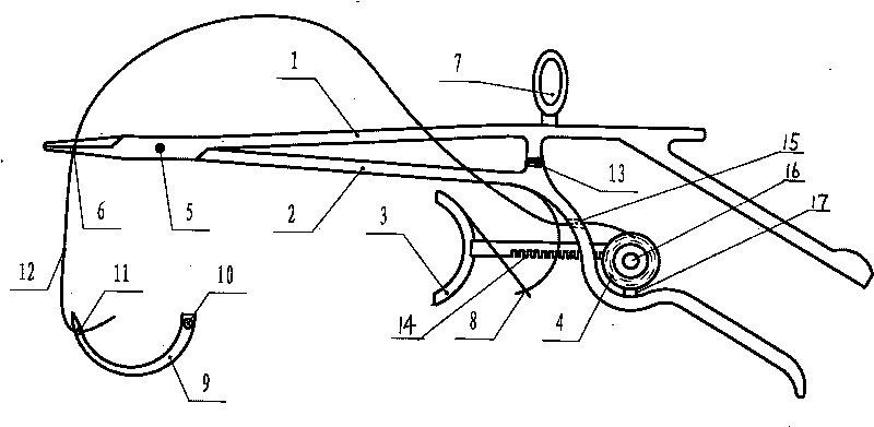 Semi-automatic sewing needle holder