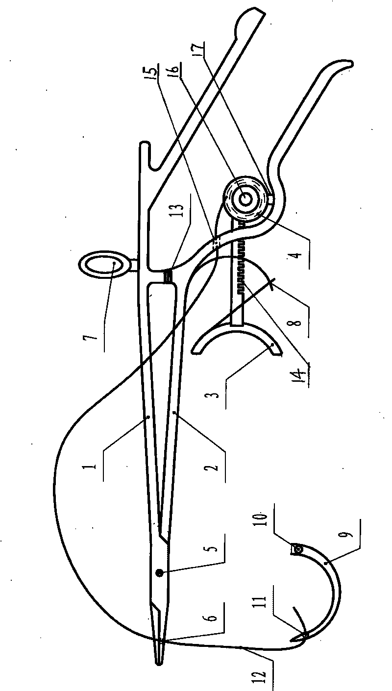 Semi-automatic sewing needle holder