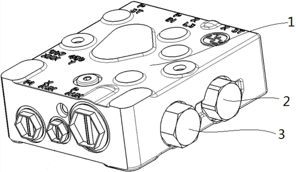 Flow dividing valve block