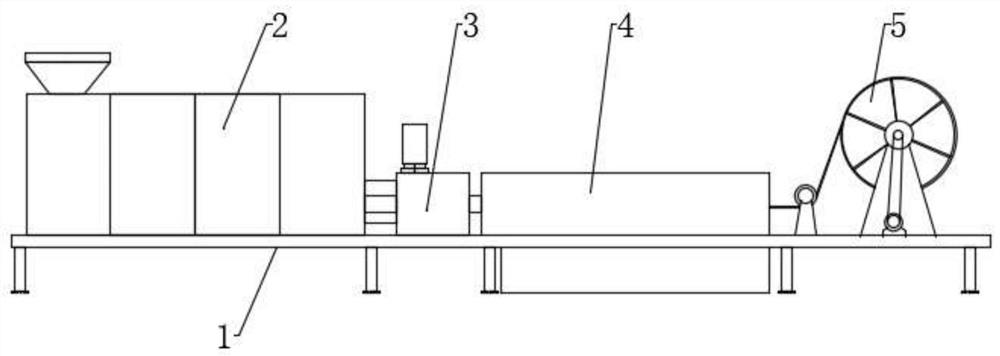 Soluble teflon processing device and processing technology thereof