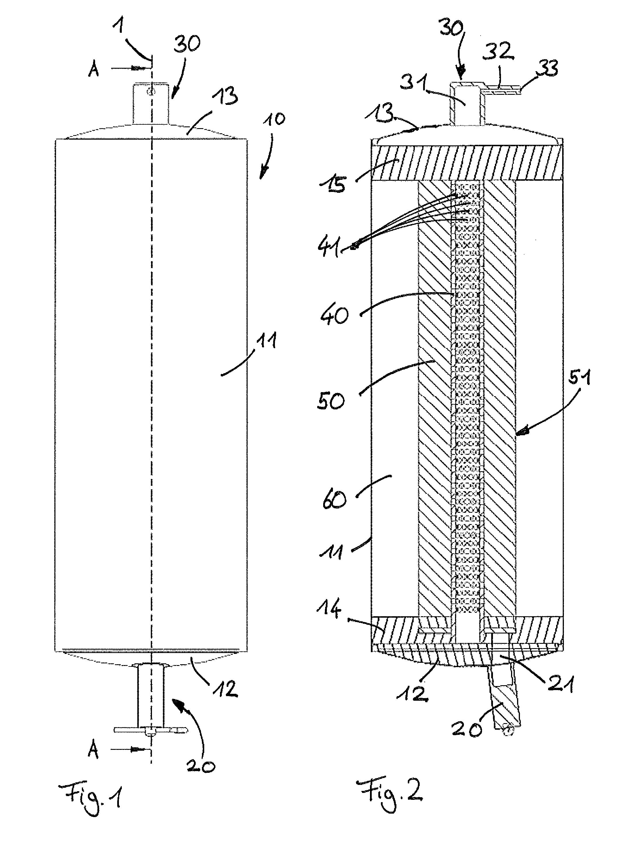 Chemical oxygen generator with core channel tube for an emergency oxygen device