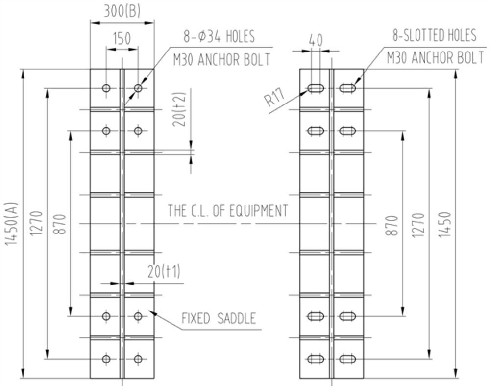 Method for calculating saddles with different heights on two sides