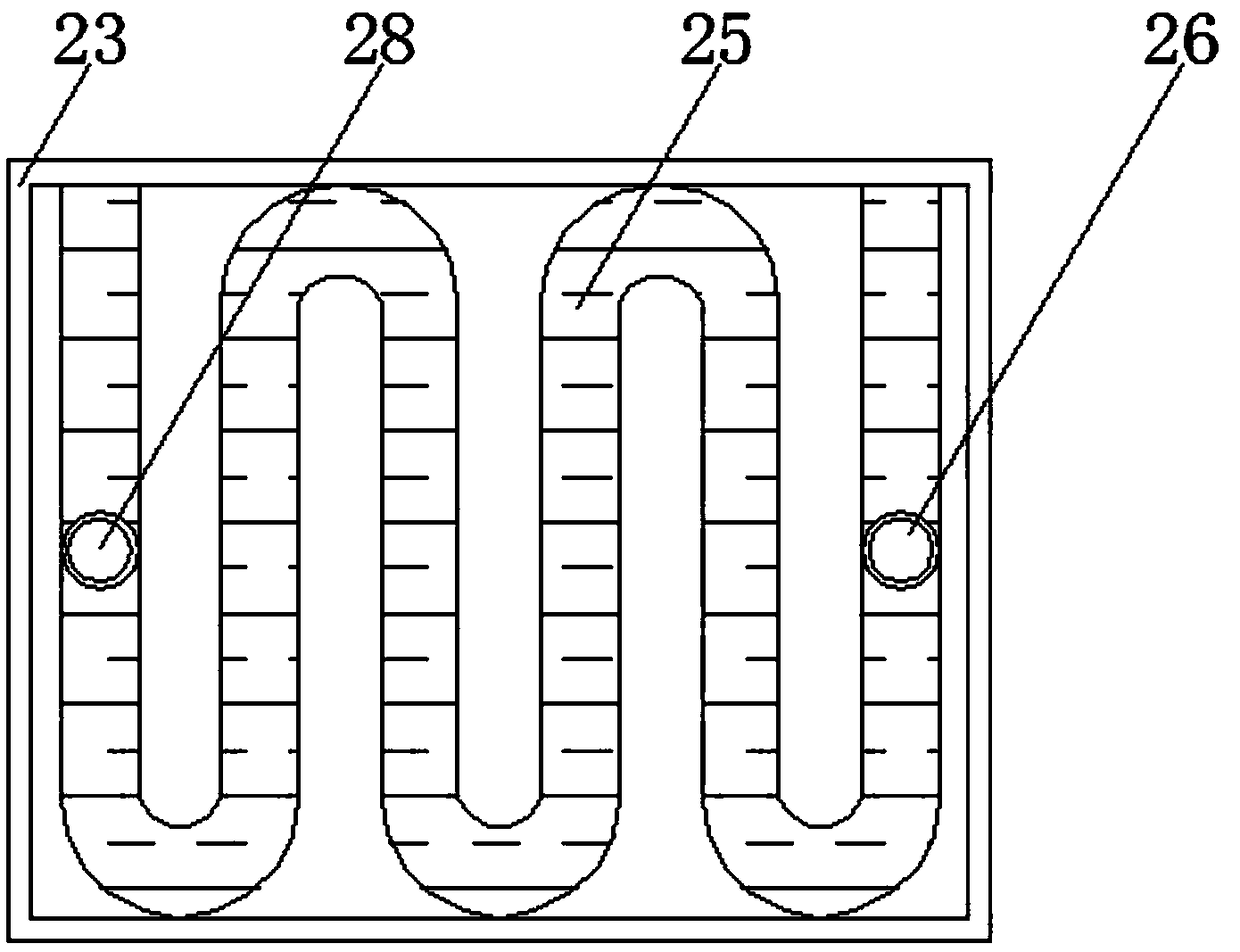 Cooling structure for robot stirring friction welding