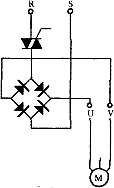 Forward and reversal rotation soft-starting braking controller for alternating current motor