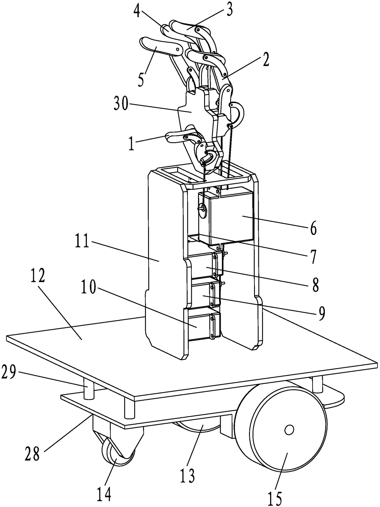 Vehicle-mounted intelligent bionic integrated gripper, and control system and control method thereof