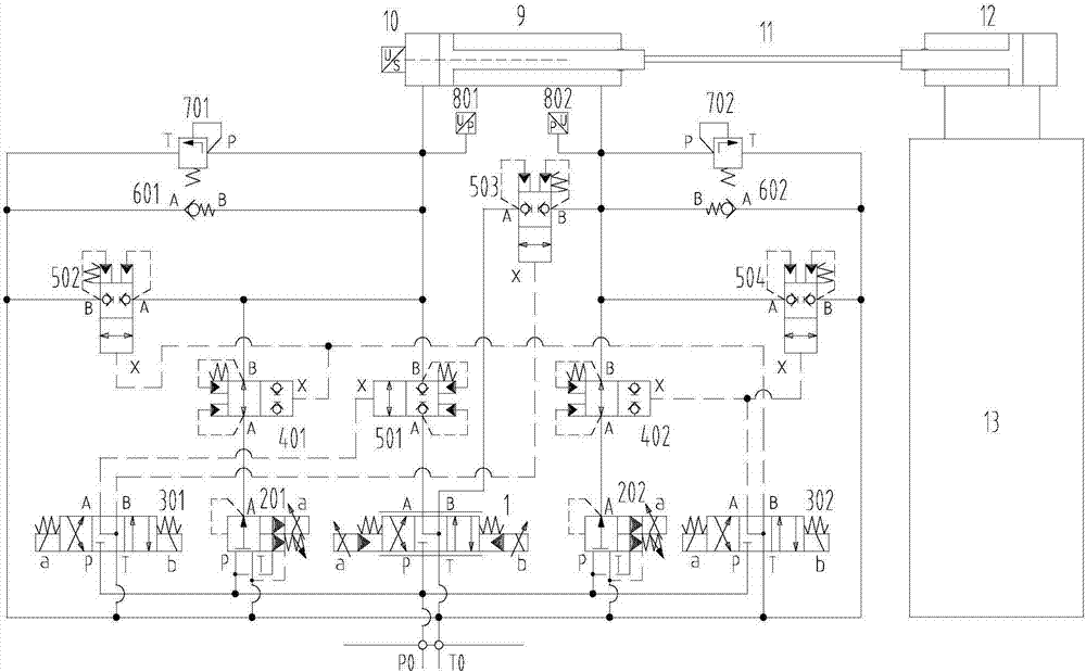 A hydraulic control system for simulated loading test under light pressure