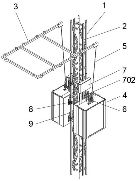 Civil engineering construction elevator convenient to build and with protective measures