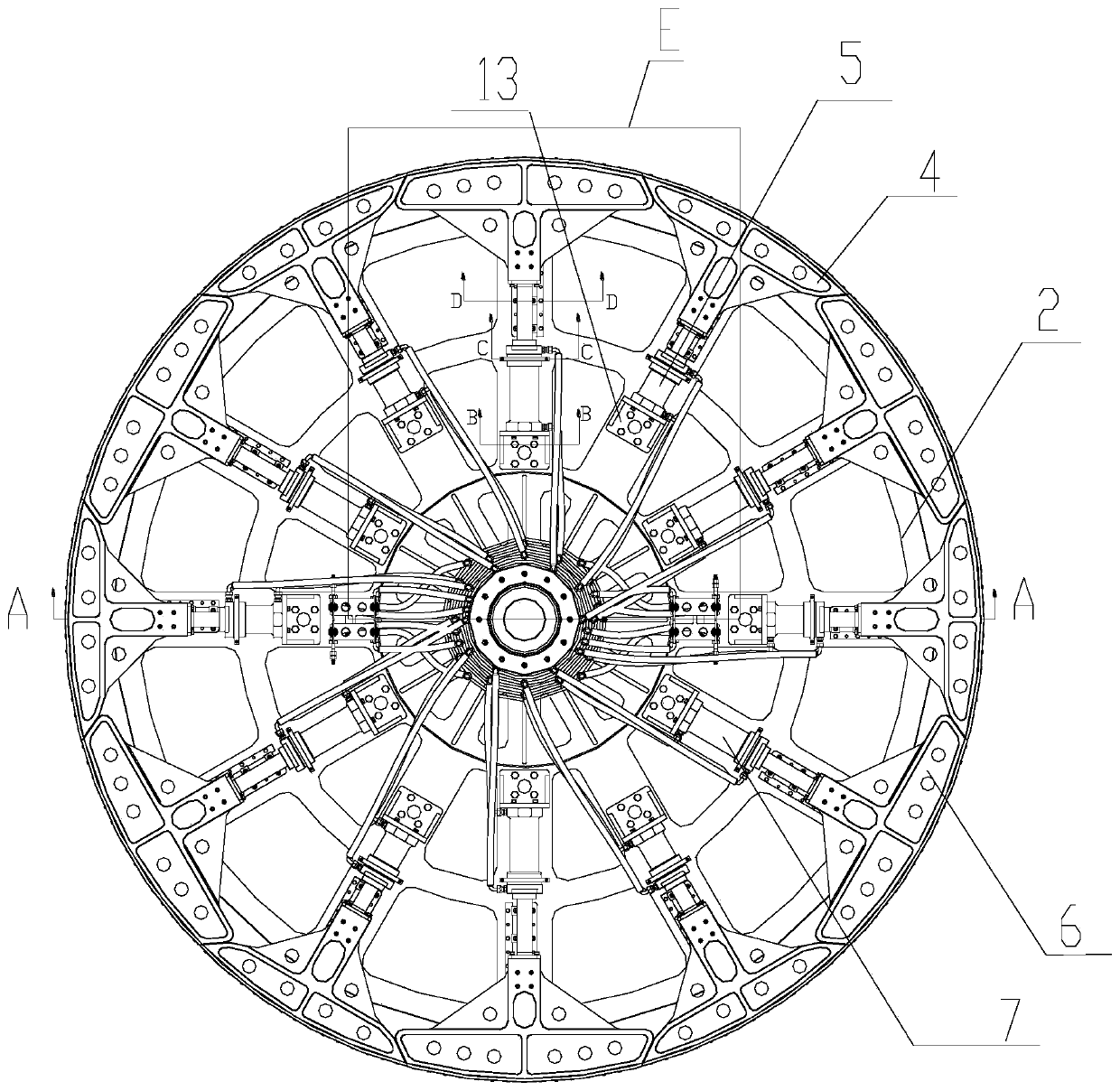 The internal support method of the automatic welding internal support device for the circular seam of the tank barrel section