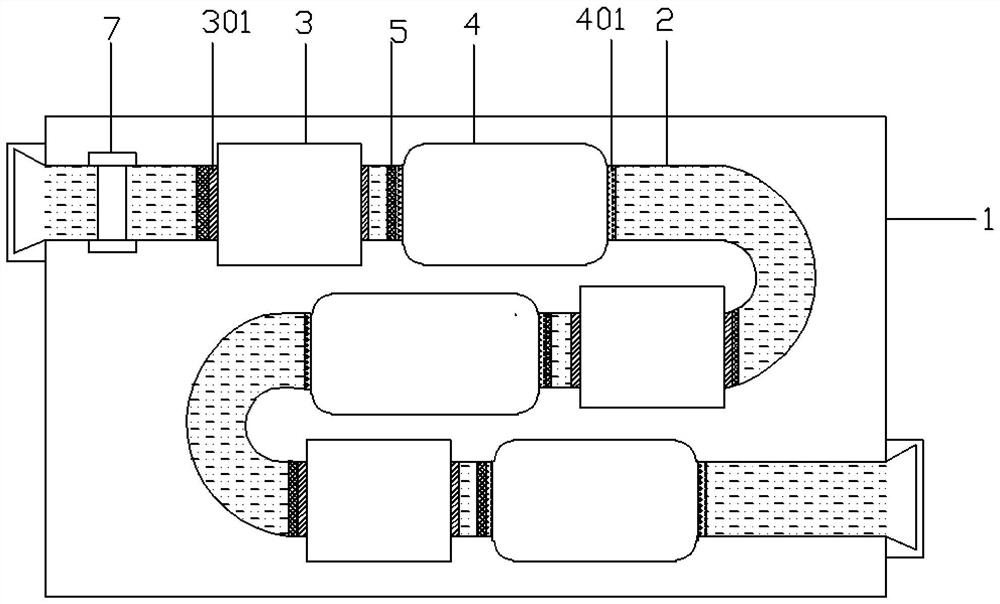 A device for removing residual pesticides and hormones in aquaculture