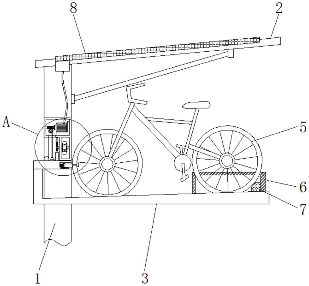 A shared bicycle parking base with convenient real-time control