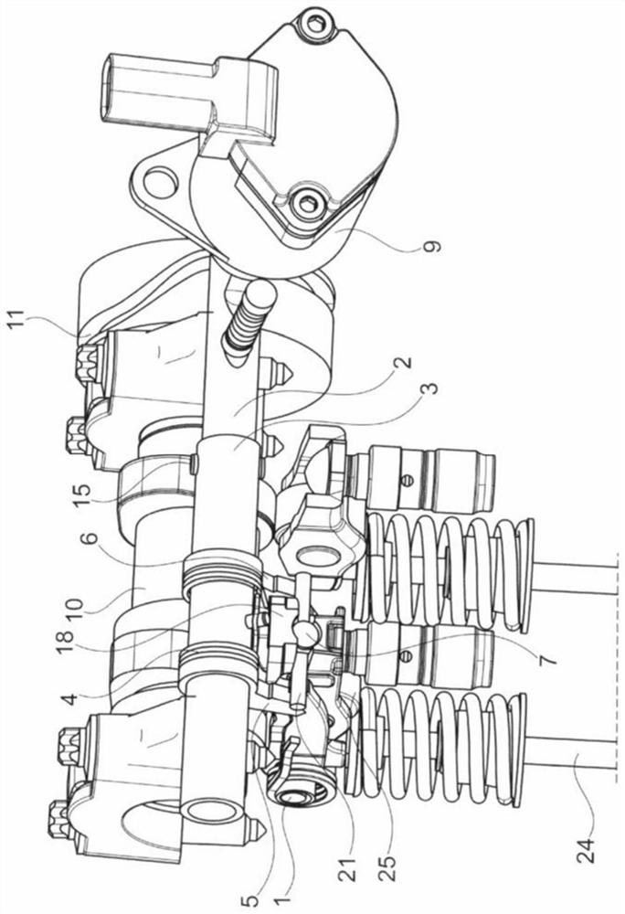 Device for actuating a rocker arm of a valve train for an internal combustion engine