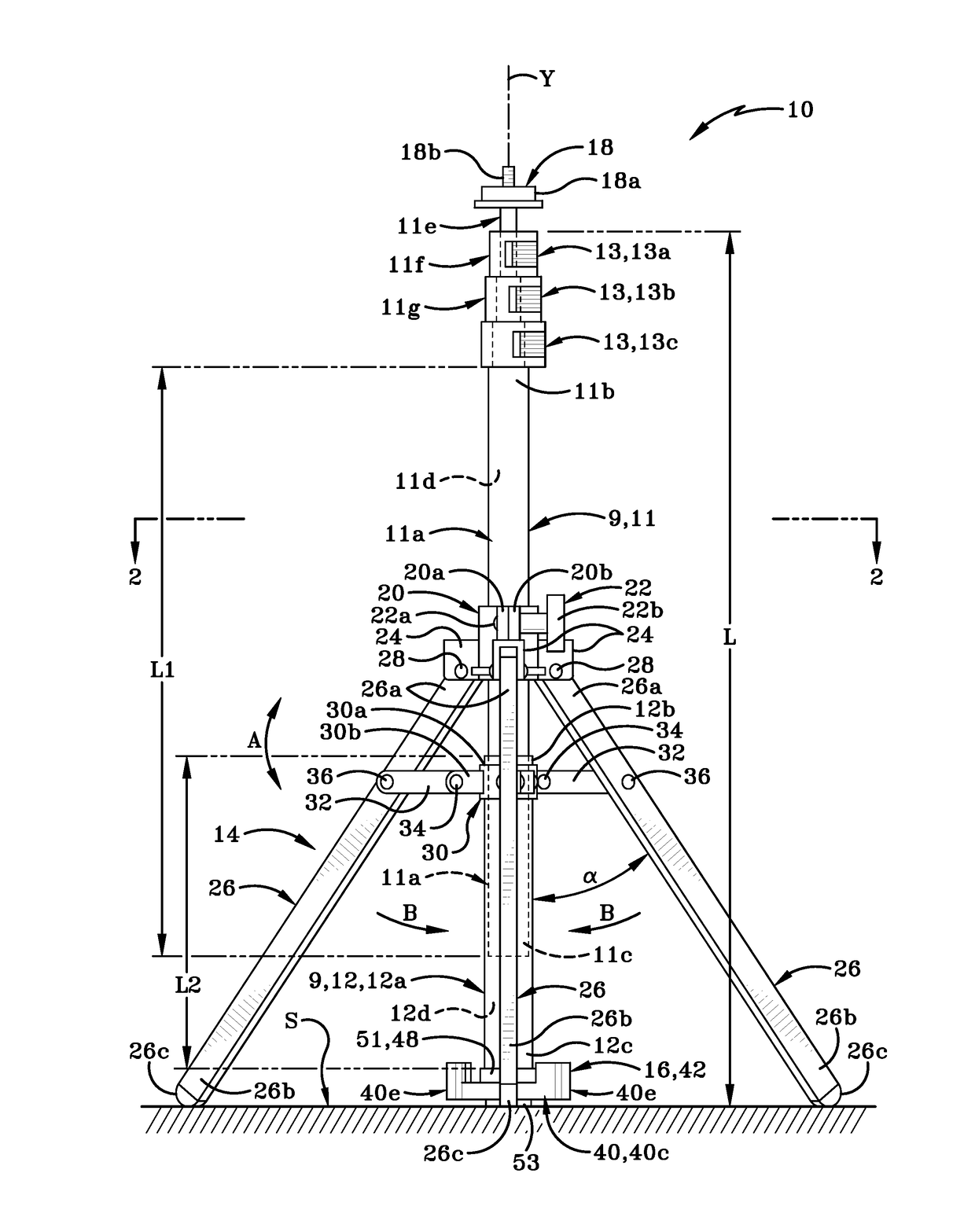 Stand selectively usable as a monopod or a tripod