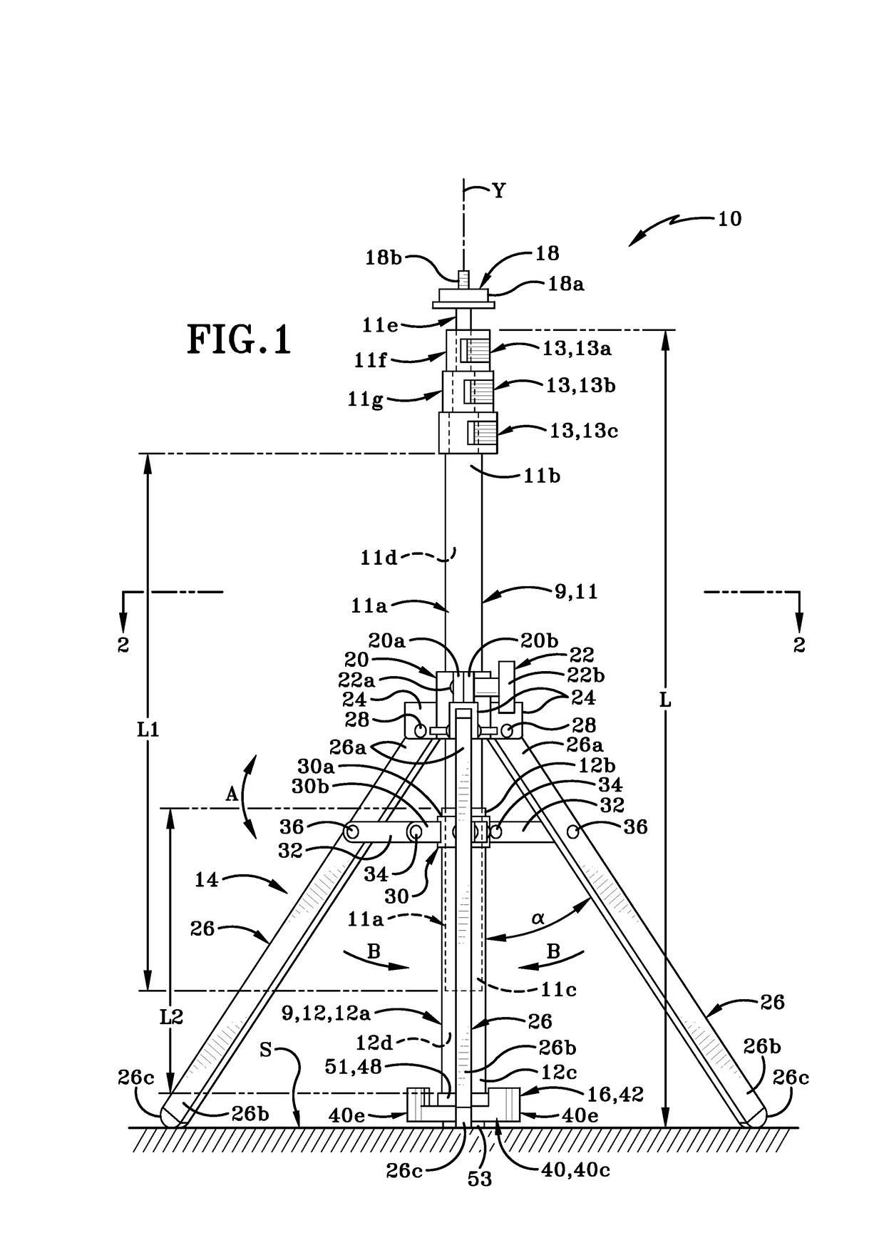 Stand selectively usable as a monopod or a tripod