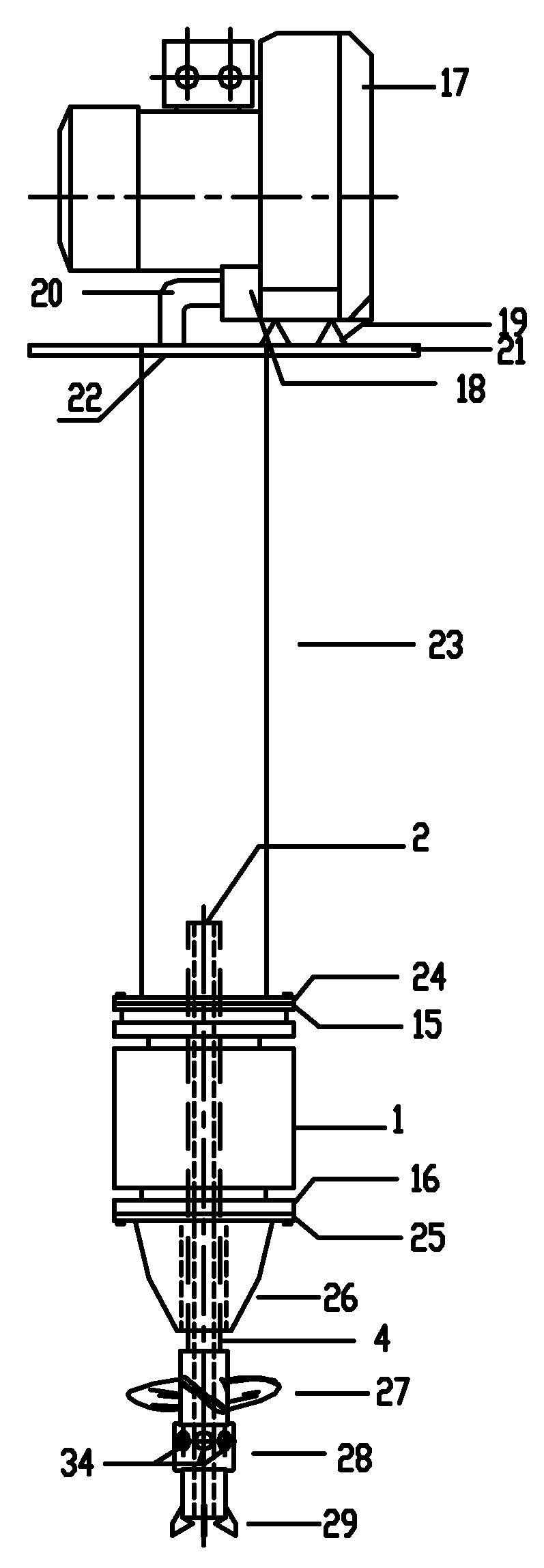 Submersible hollow shaft motor and submersible floating aerator comprising the same