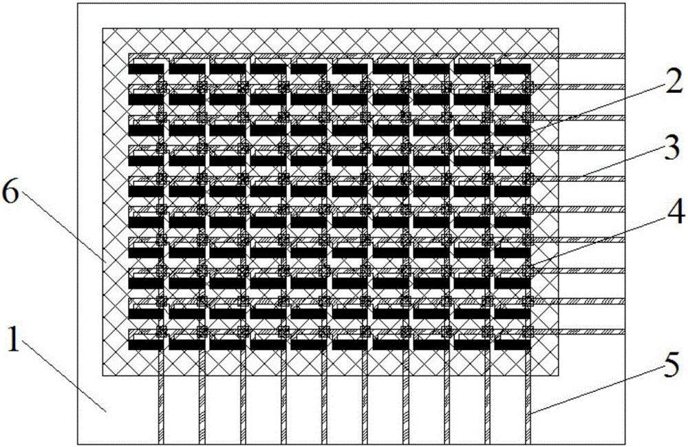 Modulus matching two-dimensional plane strain field test sensing element and manufacturing method thereof